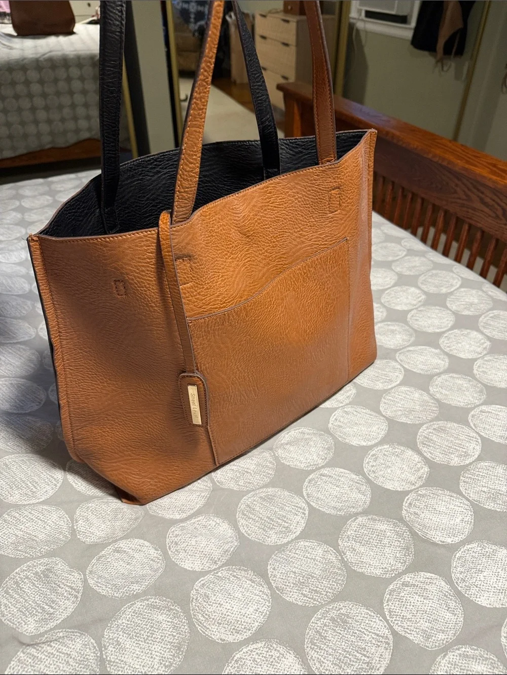 Leather Tote Bag - Brown